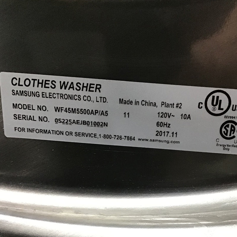 Used Samsung Washer Model No. WF45M5500AP/A5