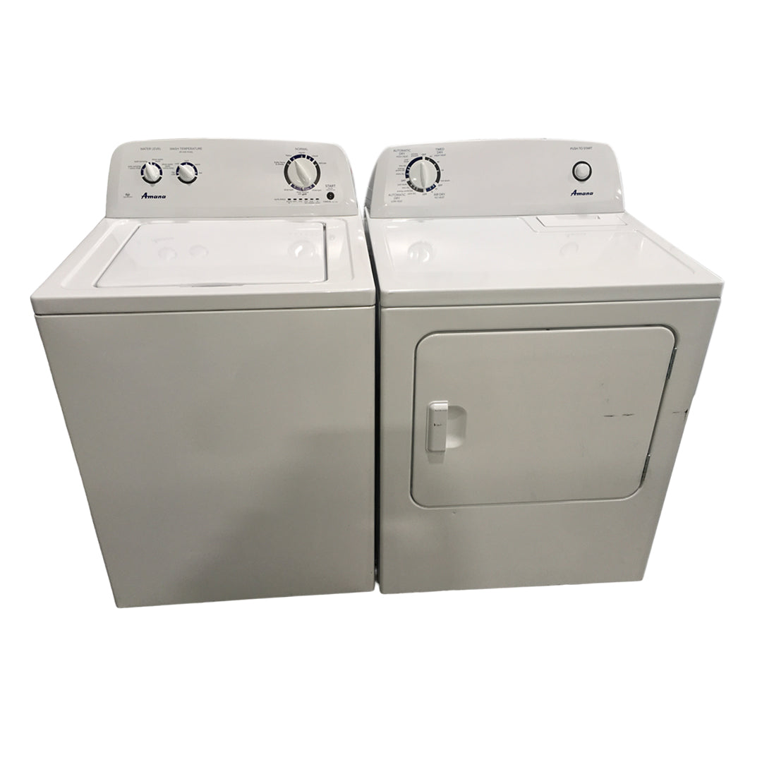 Used Amana Washer and Dryer Set Model No. NTW4516FW1 YNED4655EW1