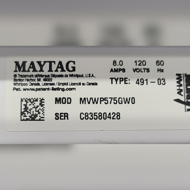 Used Maytag Commercial-Grade Washer Model No. MVWP575GW0