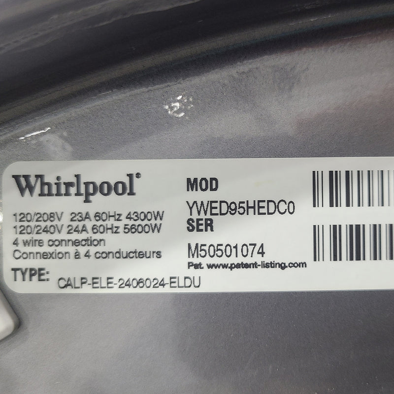 Used Whirlpool Washer and Dryer Set Model No. WFW95HEDC0 - YWED95HEDC0