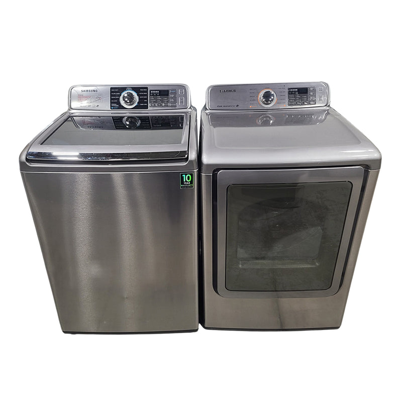 Used Samsung Washer and Dryer Set Model No. WA45H7200AP/A2 - DV45H7400EP/AC