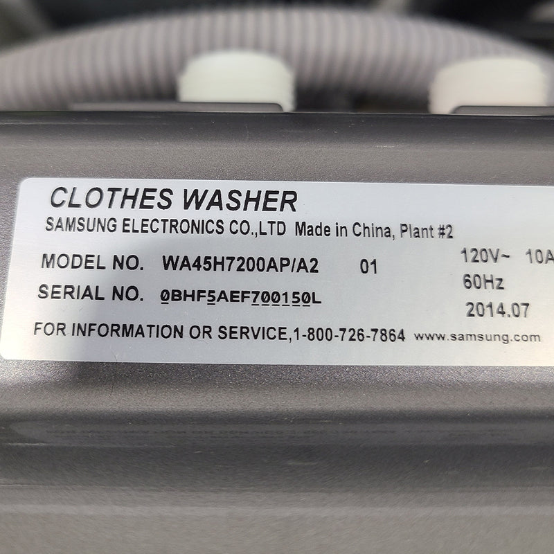 Used Samsung Washer and Dryer Set Model No. WA45H7200AP/A2 - DV45H7400EP/AC