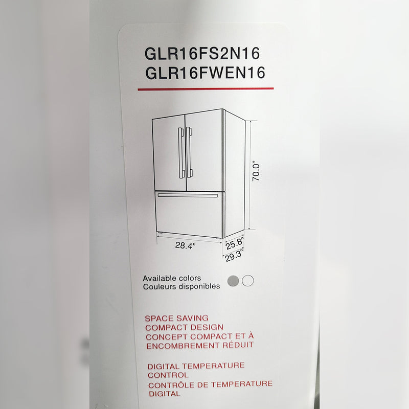 Used Galanz Refrigerator Model No. GLR16FS2N16