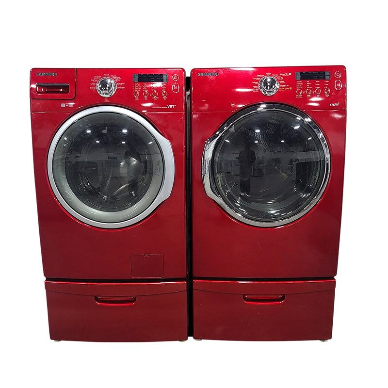 Used Samsung Washer and Dryer Set Model No. WF340ANR/XAC - DV350AER/XAC