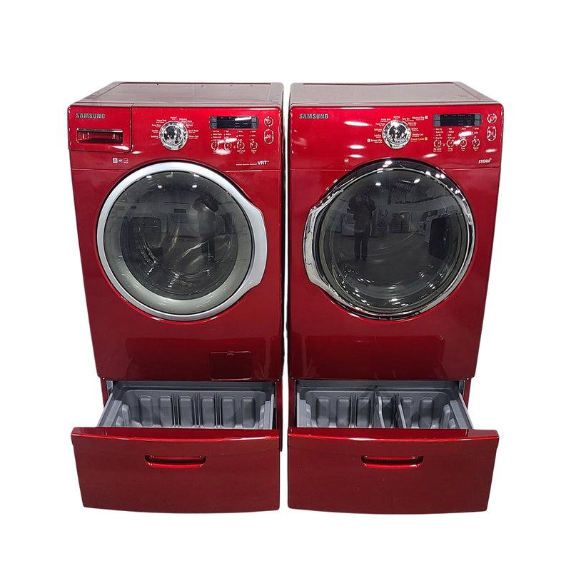 Used Samsung Washer and Dryer Set Model No. WF340ANR/XAC - DV350AER/XAC
