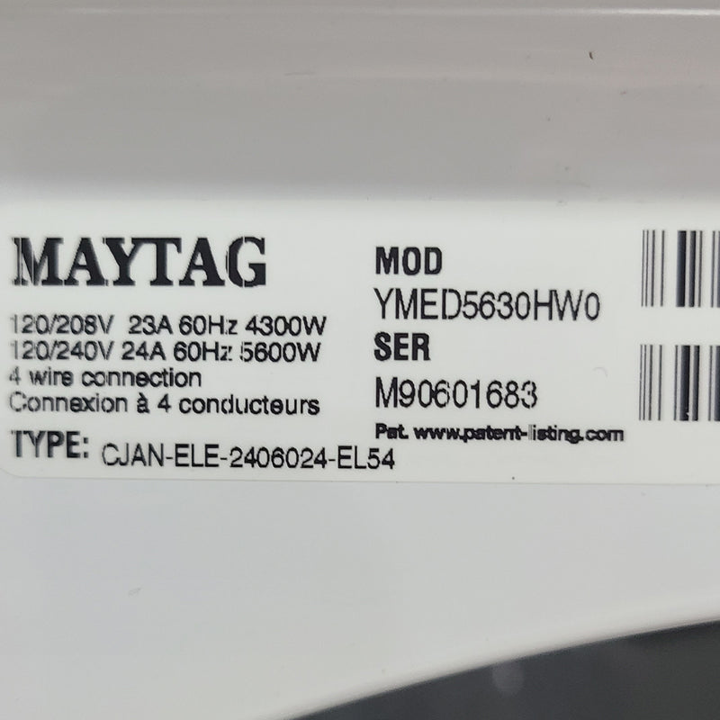 Used Maytag Washer and Dryer Set Model No. YMED5630HW0 - MHW5630HW0