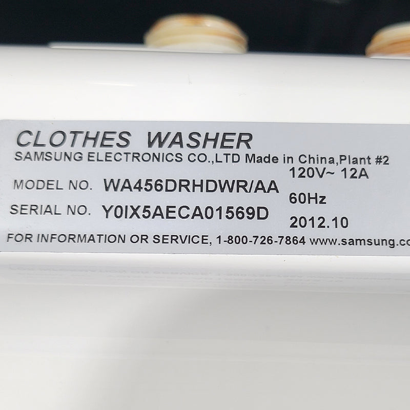 Used Samsung Washer and Dryer Set Model WA456DRHDWR/AA - DV456EWHDWR/AC