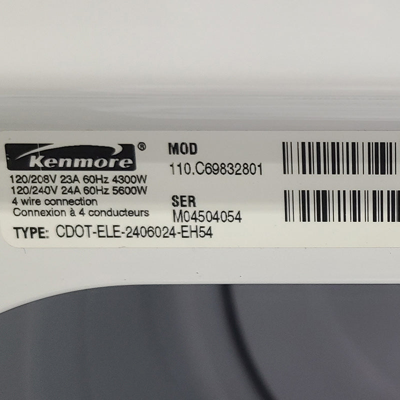 Used Kenmore Washer and Dryer Set Model 110.29832801 - 110.C69832801