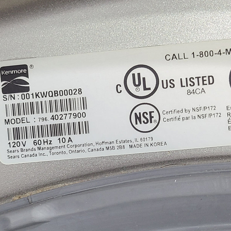Used Kenmore Washer and Dryer Set Model No. 796.40277900 - 796.80277900
