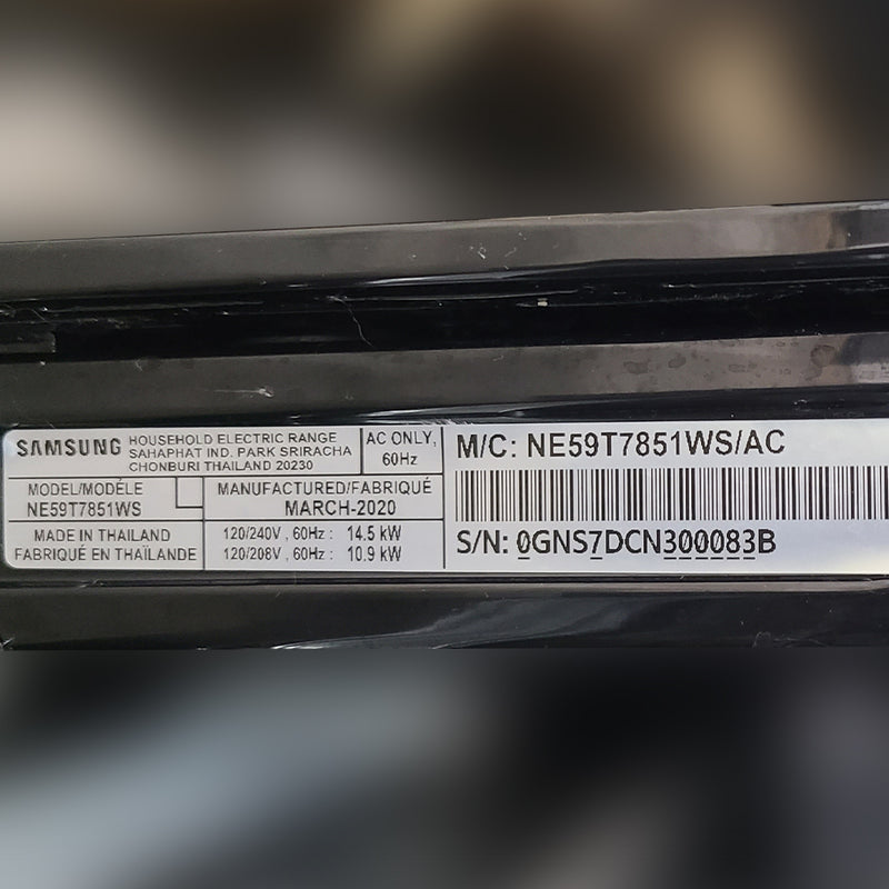 Used Samsung Electric Stove Model No. NE59T7851WS/AC