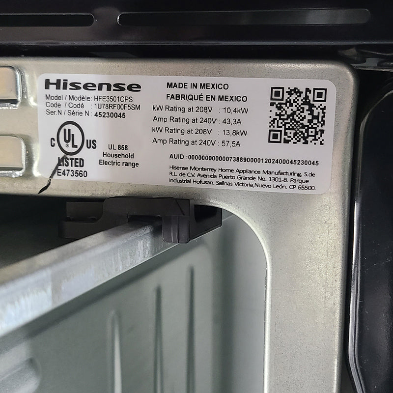 Open Box Hisense Electric Stove Model No. HFE3501CPS