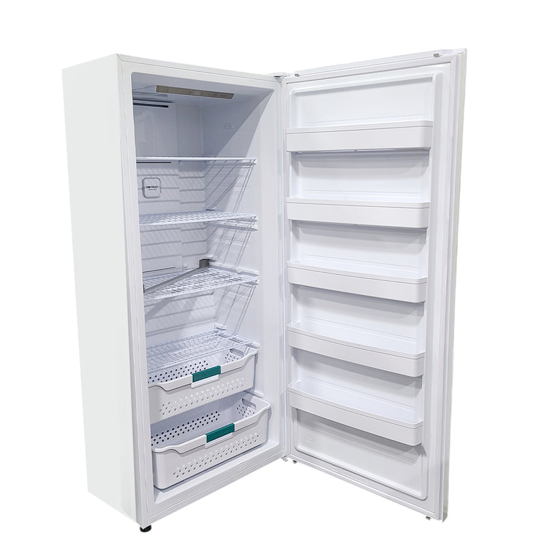 Open Box Hisense Convertible Upright Freezer or Fridge Model No. FV21C7HWE, Serial No. 1B0590Z0163JB7F68S70022