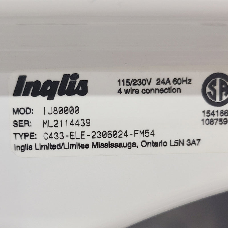 Used Inglis Electric Dryer Model No. IJ80000