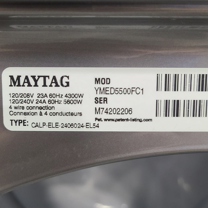 Used Maytag Washer and Dryer Set Model No. MHW5500FC1 - YMED5500FC1
