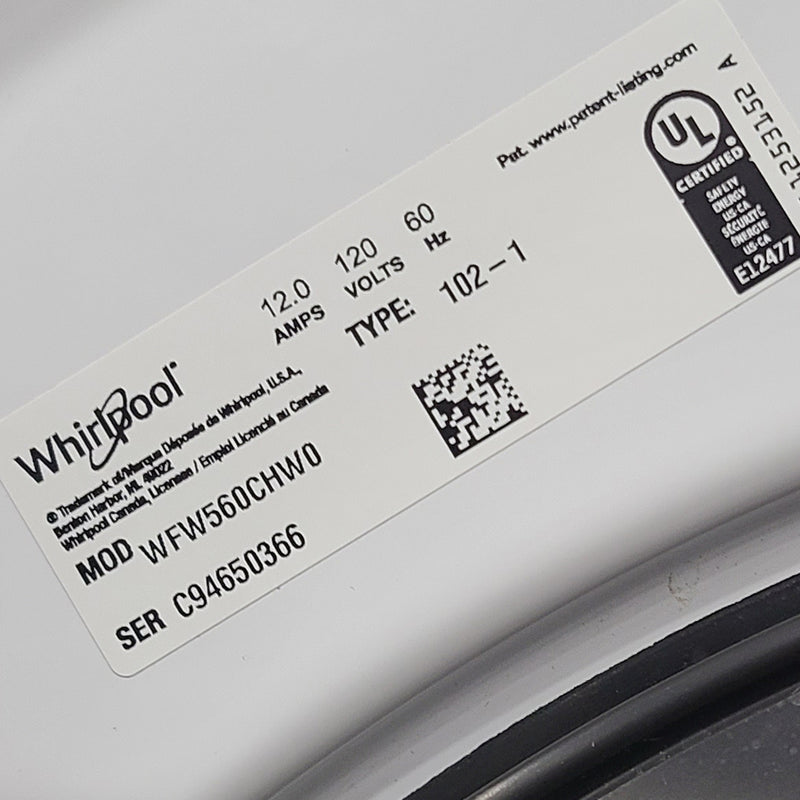 Used Whirlpool Washer and Dryer Set Model YWED5620HW1 - WFW560CHW0