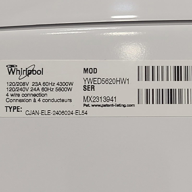 Used Whirlpool Washer and Dryer Set Model YWED5620HW1 - WFW560CHW0