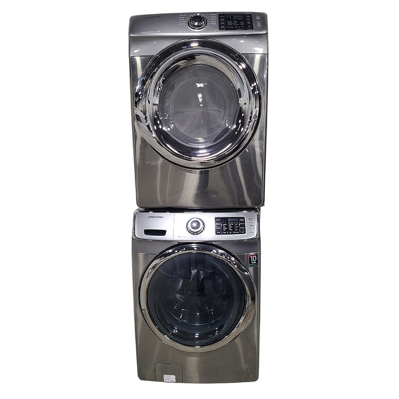 Used Samsung Washer and Dryer Set Model No. WF45H6100AP/A2 – DV42H5200EP/AC