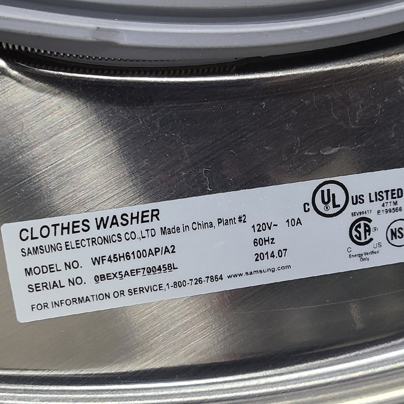 Used Samsung Washer and Dryer Set Model No. WF45H6100AP/A2 – DV42H5200EP/AC