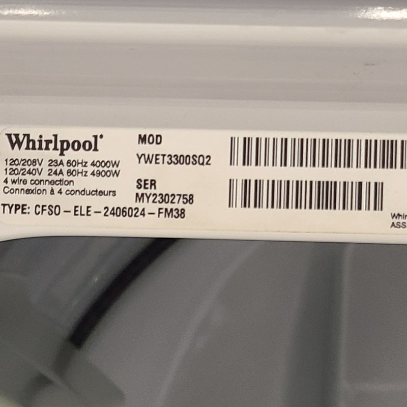 Used Whirlpool Laundry Center Model No. YWET3300SQ2