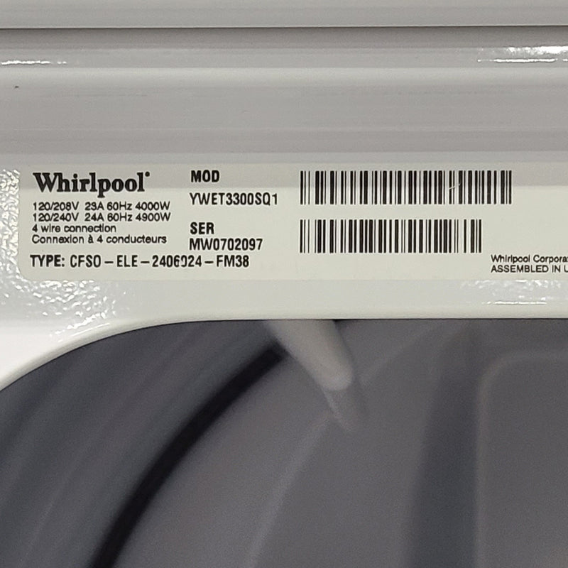 Used Whirlpool Laundry Center Model No. YWET3300SQ1