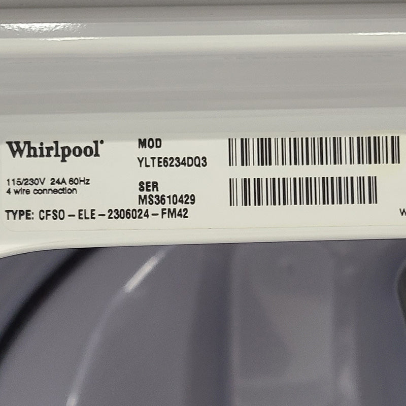 Used Whirlpool Laundry Center Model No. YLTE6234DQ3 Before: $699