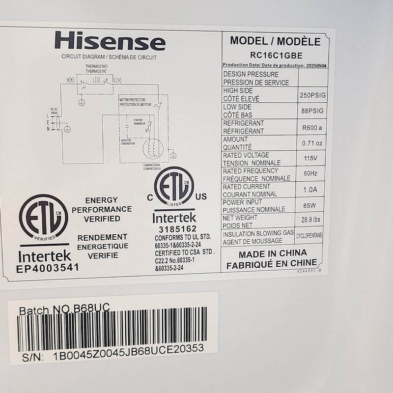 Open Box Hisense Compact Refrigerator Mod