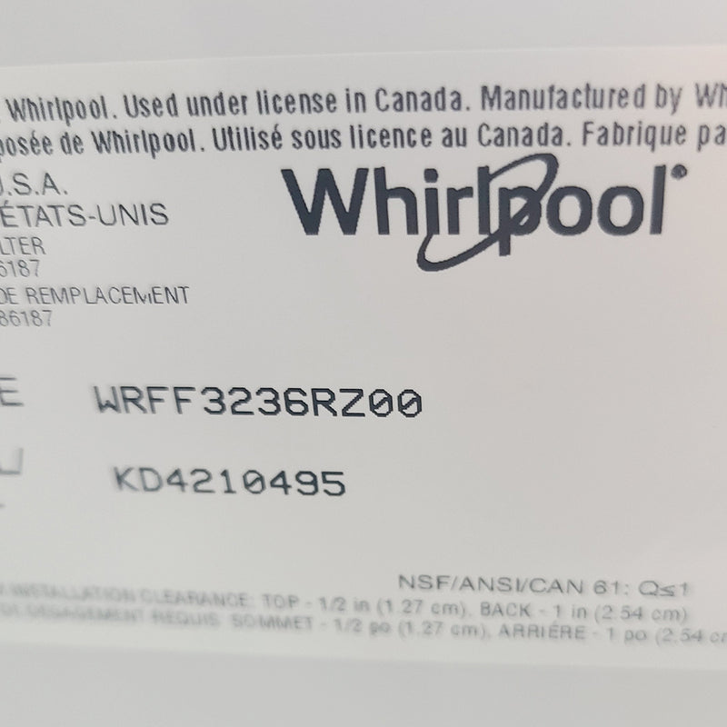 Used Whirlpool Refrigerator Model No. WRFF3236RZ00