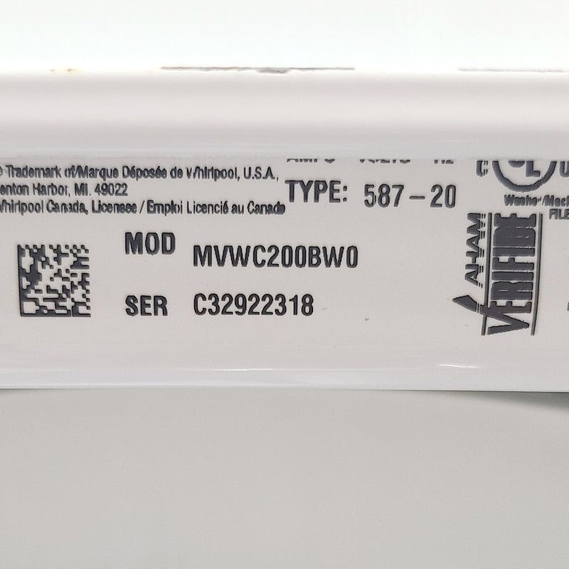 Used Maytag Washer Model No. MVWC200BW0
