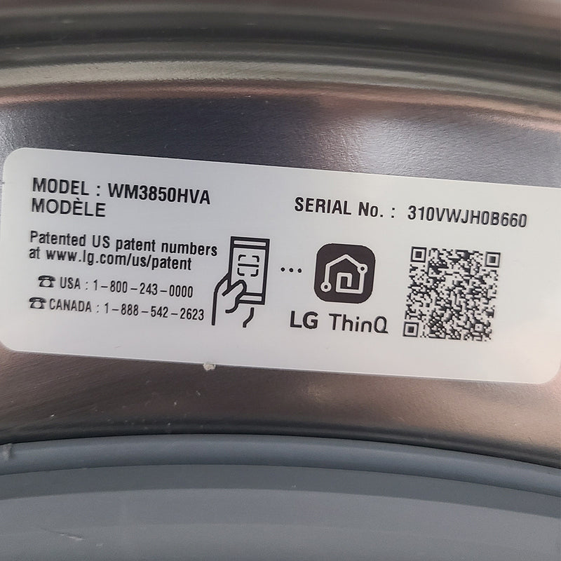 Used LG Washer Model No. WM3850HVA