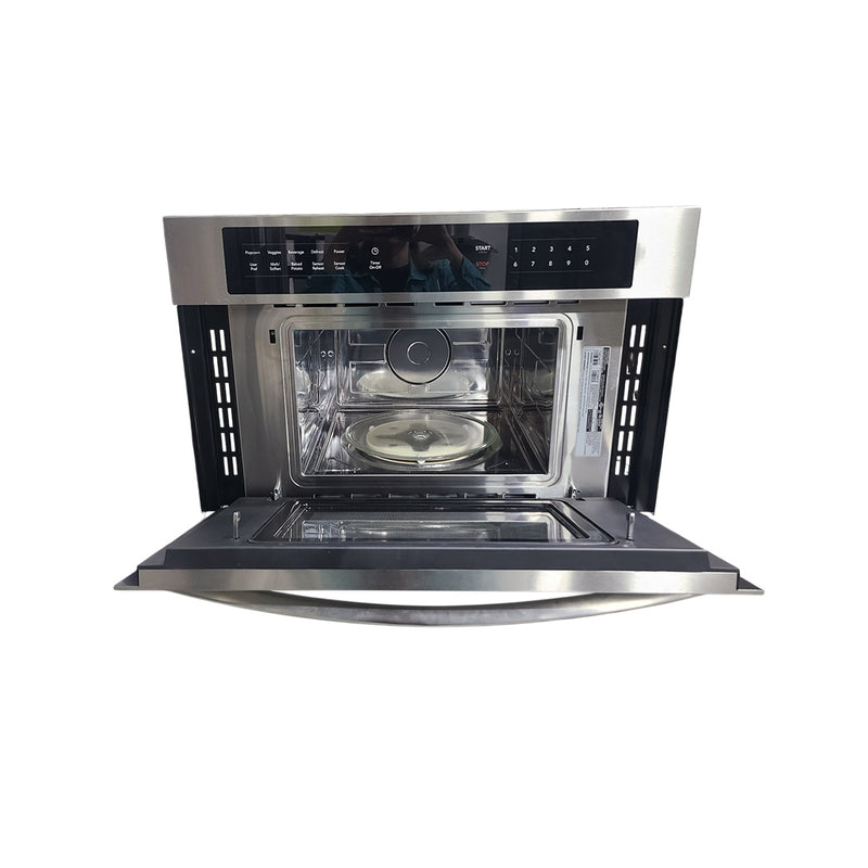 Open box Frigidaire Gallery Built In Microwave Model No. FGMO3067UF