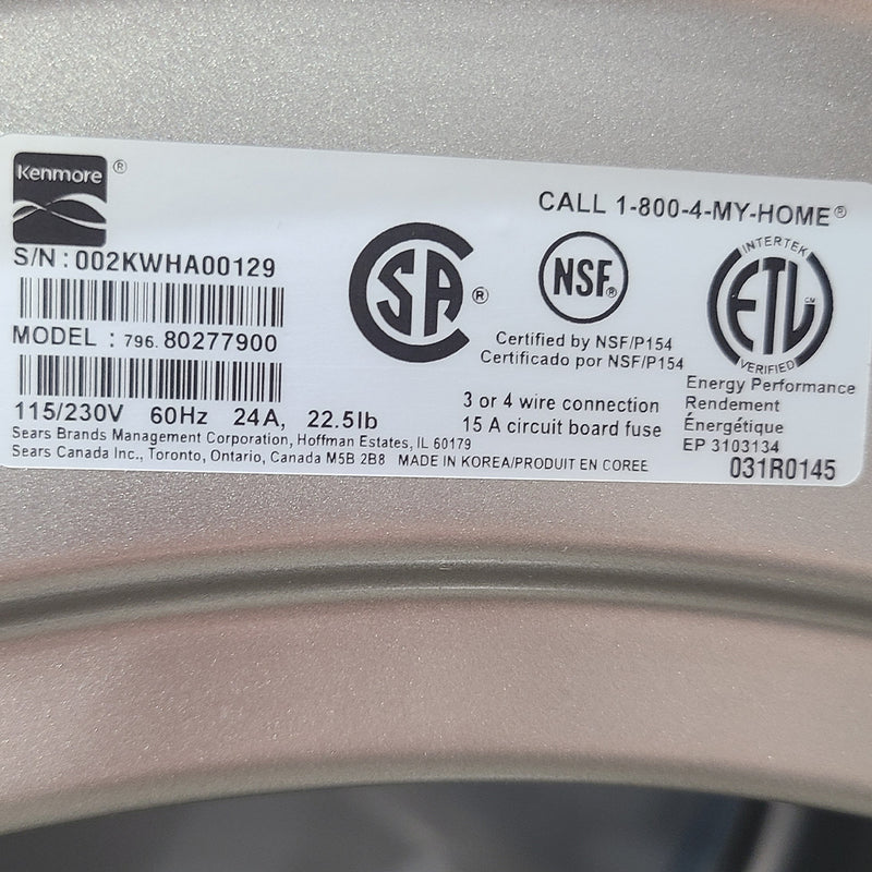 Used Kenmore Dryer Model No. 796.80277900