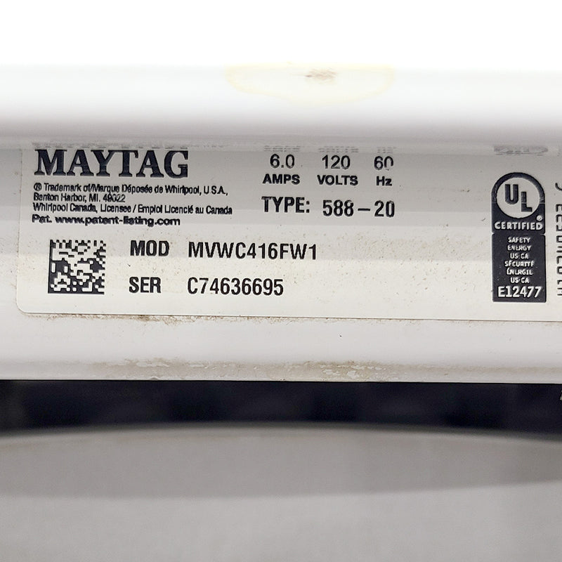Used Maytag Washer Model No. MVWC416FW1