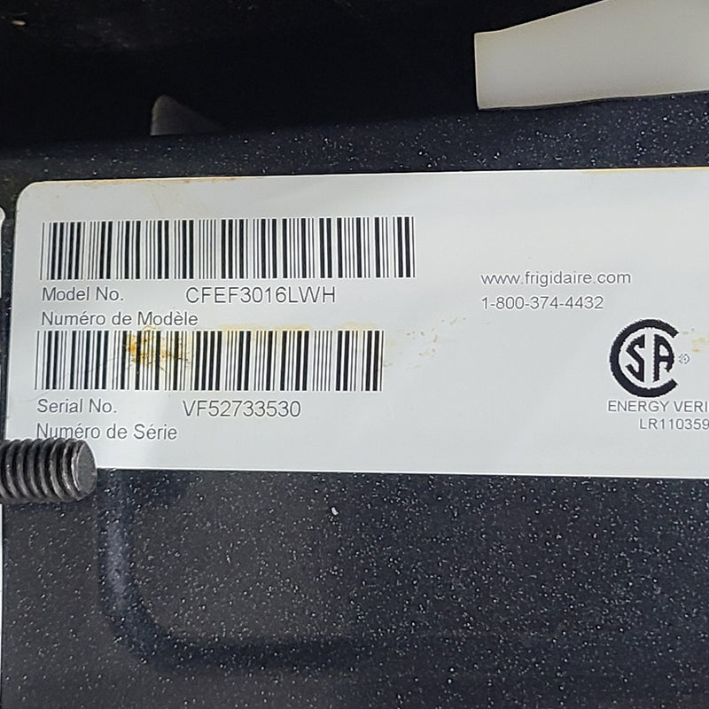 Used Frigidaire Coiltop Stove Model No. CFEF3016LWH