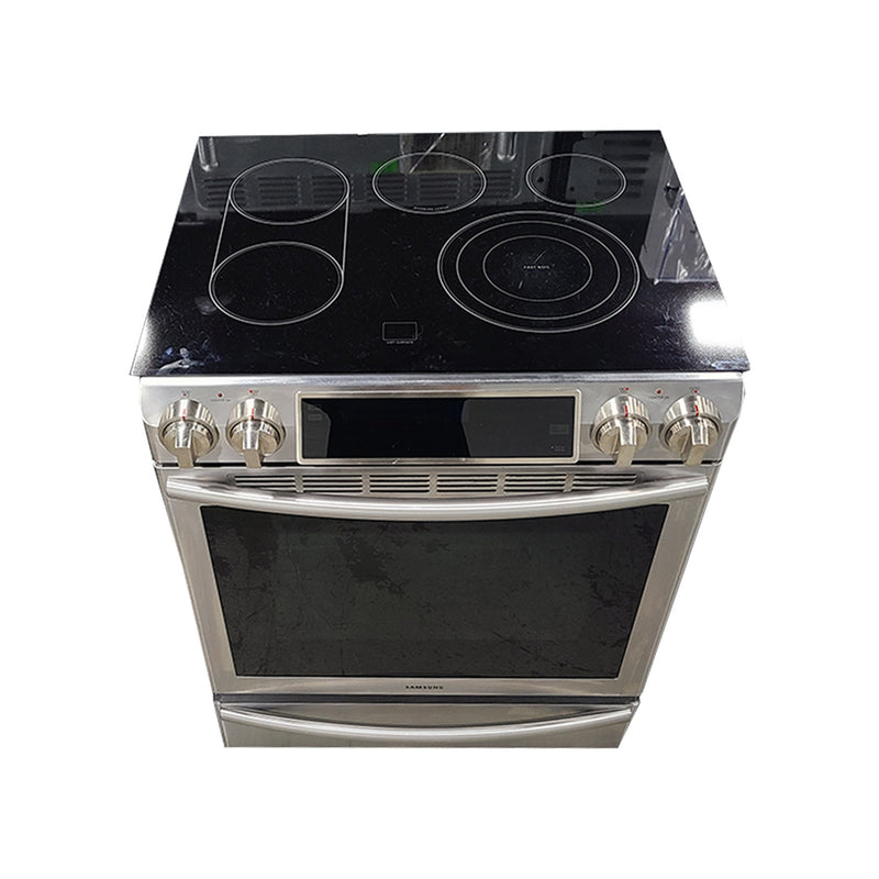 Used Samsung Slide-In Electric Stove Model No. NE58F9710WS/AC