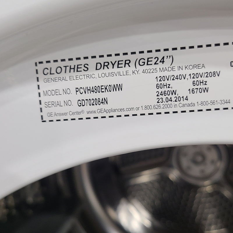 Used GE Washer and Dryer Set Model No. WCVH4800K2WW - PCVH480EK0WW