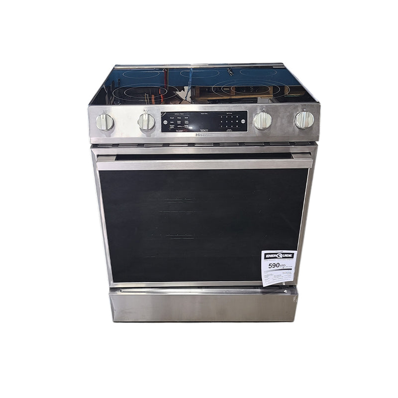 Open Box Hisense Electric Stove Model No. HFE3501CPS Serial No.: 51930201