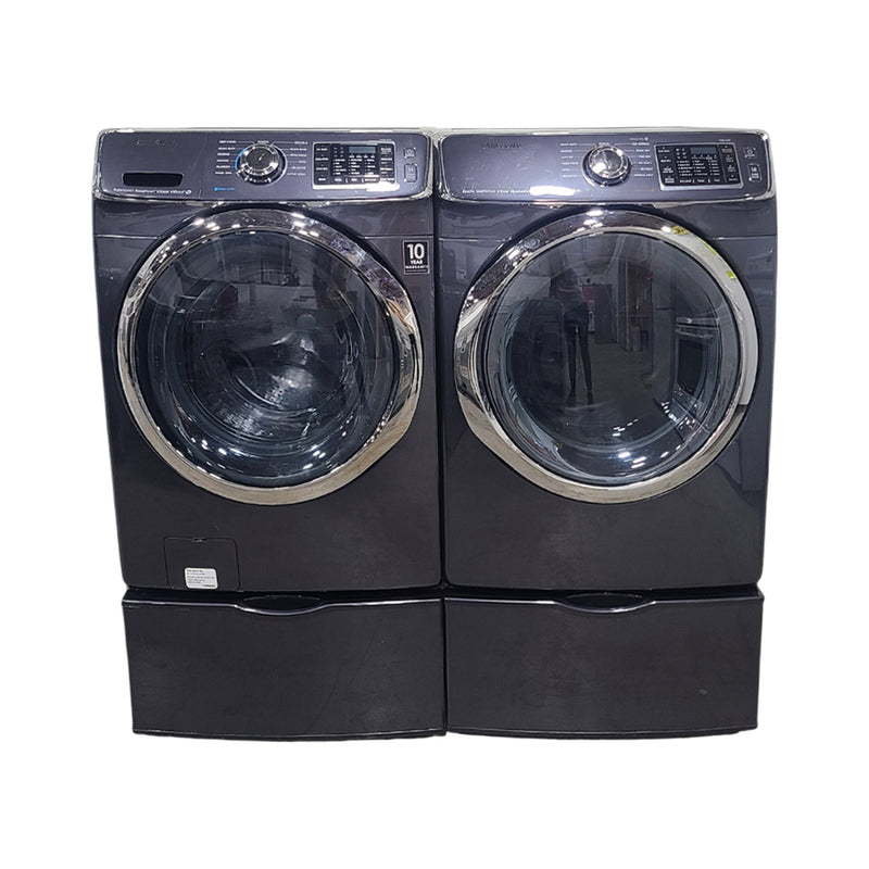 Used Samsung Washer and Dryer Set Model No. WF45H6300AG/A2 - DV45H6300EG/AC