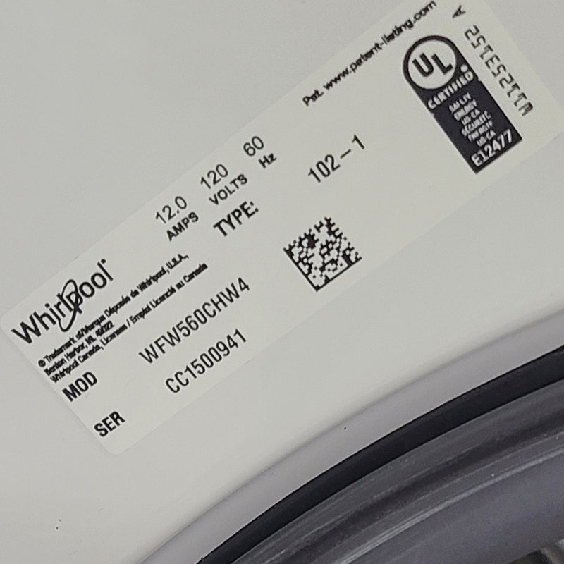 Used Whirlpool Washer Model No. WFW560CHW4