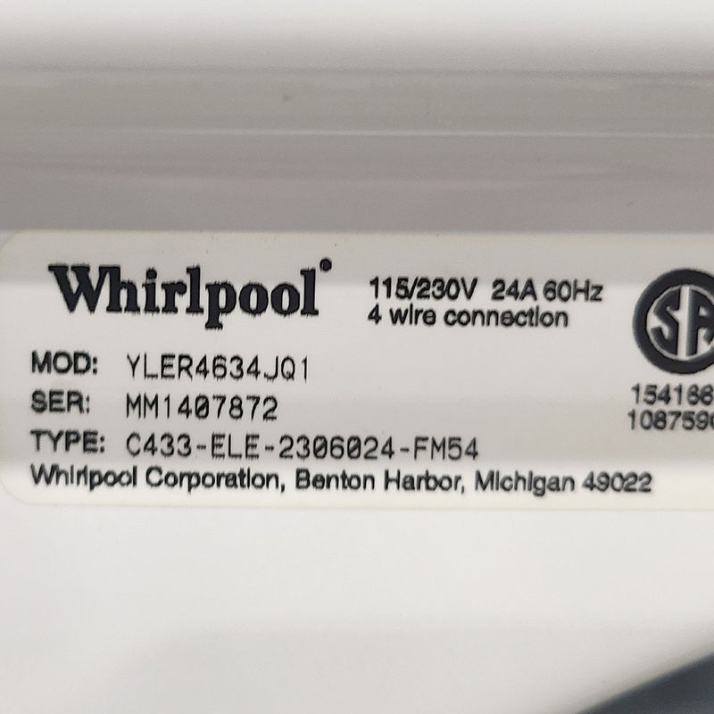 Used Whirlpool Dryer Model No. YLER4634JQ1 CARRY-IN WARRANTY