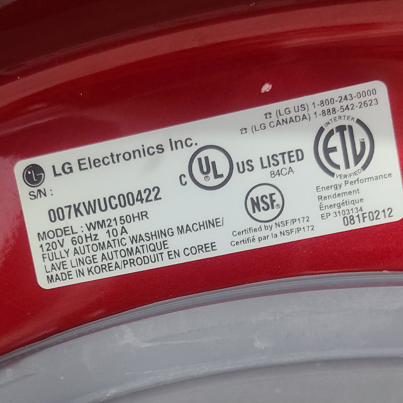 MIX AND MATCH Used LG Washer and Dryer Set Model No. WM2150HR - DLE8377CM