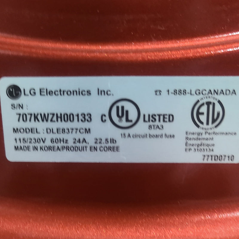 MIX AND MATCH Used LG Washer and Dryer Set Model No. WM2150HR - DLE8377CM