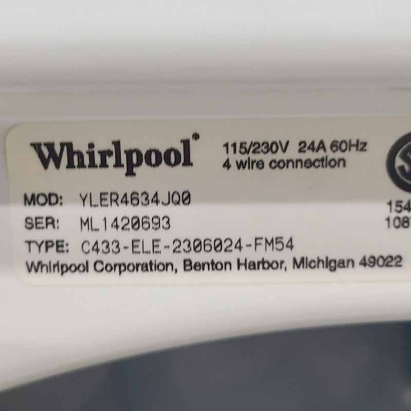 Used Whirlpool Washer and Dryer Set Model No. LSQ7533JQ1 - YLER4634JQ0