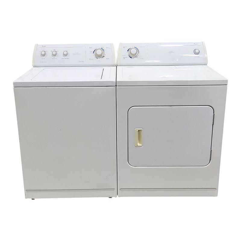 Used Whirlpool Washer and Dryer Set Model No. LSQ7533JQ1 - YLER4634JQ0