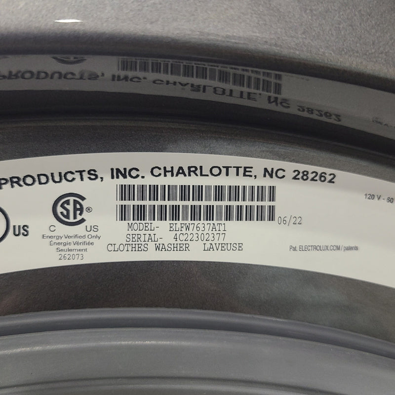 Used Electrolux Washer and Dryer Set Model No. ELFW7637AT1 - ELFE763CAT0