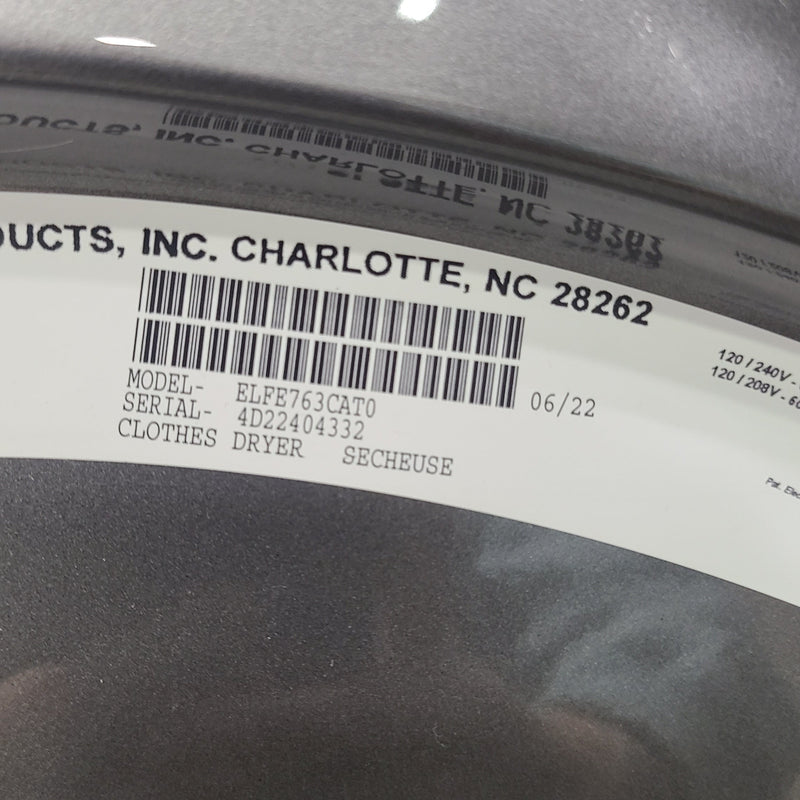 Used Electrolux Washer and Dryer Set Model No. ELFW7637AT1 - ELFE763CAT0