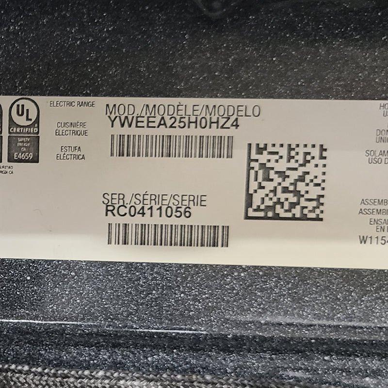 Used Whirlpool Slide-in Stove Model No. YWEEA25H0HZ4