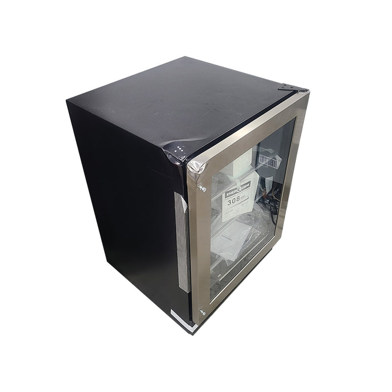 Open Box Hisense 5.4 cu. ft. 164-can Stainless Steel Built-in or Freestanding Beverage Center with Wi-Fi Connectivity Mod No. HBC164N6SS Serial Number: 1J0138Z0116JJ6035E70403