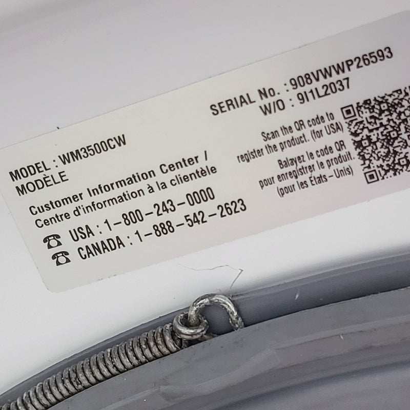 Used LG Washer Model No. WM3500CW