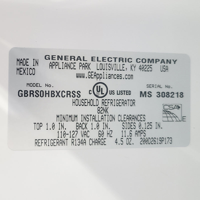 Used GE Refrigerator Model No. GBRS0HBXCRSS