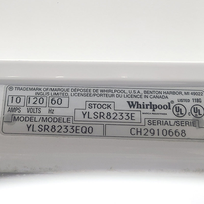 Used Whirlpool Washer and Dryer Set Model No. YLSR8233EQ0 - YLER7647EQ2